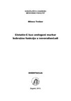 Cistatin-C kao endogeni marker bubrežne funkcije u novorođenčadi 