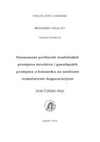 Povezanost perifernih morfoloških promjena mrežnice i genotipskih promjena u bolesnika sa senilnom makularnom degeneracijom 