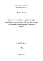 Učinak retrobulbarno apliciranoga pentadekapeptida BPC 157 na djelovanje retrobulbarno aplicirane L-NAME u štakora 