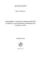 Raspodjela i izraženost dopaminskih D2 receptora u prefrontalnoj moždanoj kori čovjeka i miša 