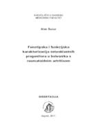 Fenotipska i funkcijska karakterizacija osteoklastnih progenitora u bolesnika s reumatoidnim artritisom 