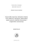 Usporedba mjerenja aksijalne duljine očne jabučice ispunjene silikonskim uljem pomoću optičke biometrije i magnetske rezonancije 