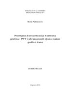 Promjena koncentracije hormona grelina i PYY i uhranjenosti djece nakon godinu dana 