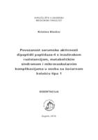 Povezanost serumske aktivnosti dipeptidil peptidaze-4 s inzulinskom rezistencijom, metaboličkim sindromom i mikrovaskularnim komplikacijama u osoba sa šećernom bolešću tipa 1 