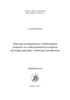 Utjecaj izvantjelesne cirkulacijske potpore na viskoelastična svojstva krvnoga ugruška i funkcije trombocita 