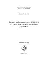 Genetic polymorphism of CYP2C19, CYP2C9 and VKORC1 in Kosovo population 