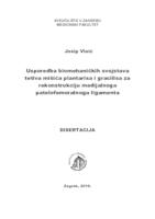 Usporedba biomehaničkih svojstava tetiva mišića plantarisa i gracilisa za rekonstrukciju medijalnoga patelofemoralnoga ligamenta 