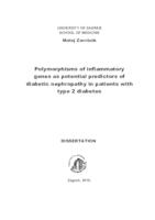 Polymorphisms of inflammatory genes as potential predictors of diabetic nephropathy in patients with type 2 diabetes 