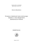 Procjena vrijednosti testa skrivenoga
objekta u ranoj dijagnostici
Alzheimerove bolesti 