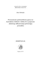 Povezanost polimorfizma gena za kemokine CXCL9 i CXCL10 s pojavom akutnog odbacivanja jetrenoga presatka 