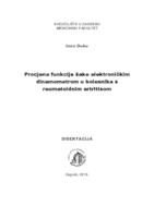 Procjena funkcije šake elektoničkim dinamometrom u bolesnika s reumatoidnim artritisom 