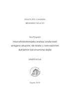 Imunohistokemijska analiza izraženosti antigena skupine rak-testis u neinvazivnim duktalnim karcinomima dojke 