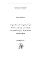 Uloga oksidativnog stresa pri fotokoagulaciji retine kod neproliferacijske dijabetičke 

retinopatije