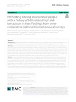 HIV testing among incarcerated people with a history of HIV-related high-risk behaviours in Iran: Findings from three consecutive national bio-behavioural surveys