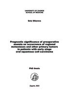 Prognostic significance of preoperative anemia on occurrence of regional metastases and other primary tumors in patients with early stage oral squamous cell carcinoma