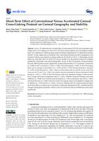 Short-Term Effect of Conventional Versus Accelerated Corneal Cross-Linking Protocol on Corneal Geography and Stability