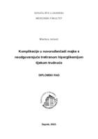 Komplikacije u novorođenčadi majke s neodgovarajuće tretiranom hiperglikemijom tijekom trudnoće