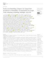 Early non-disabling relapses are important predictors of disability accumulation in people with relapsing-remitting multiple sclerosis