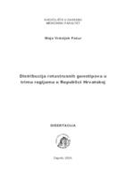 Distribucija rotavirusnih genotipova u trima regijama u Republici Hrvatskoj