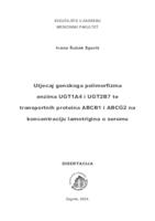 Utjecaj genskoga polimorfizma enzima UGT1A4 i UGT2B7 te transportnih proteina ABCB1 i ABCG2 na koncentraciju lamotrigina u serumu