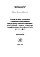 Učinak terapije svjetlom na koncentracije moždanoga neurotrofnoga čimbenika u plazmi i interleukina-6 u serumu bolesnika s terapijski rezistentnim depresivnim poremećajem