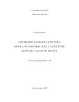 Usporedba konzervativnog i operativnog pristupa u liječenju rupture Ahilove tetive