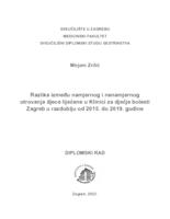 Razlike između namjernog i nenamjernog otrovanja djece liječene u KDB Zagreb u razdoblju od 2015. - 2019. godine