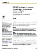 Readability and content assessment of informed consent forms for medical procedures in Croatia