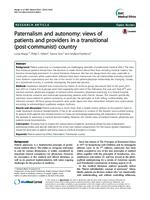 Paternalism and autonomy: views of patients and providers in a transitional (post-communist) country