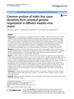 Common position of indels that cause deviations from canonical genome organization in different measles virus strains