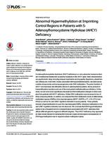 Abnormal hypermethylation at imprinting control regions in patients with S-adenosylhomocysteine hydrolase (AHCY) deficiency