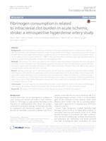 Fibrinogen consumption is related to intracranial clot burden in acute ischemic stroke: a retrospective hyperdense artery study