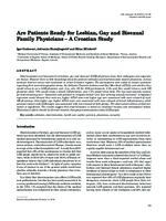 Are patients ready for lesbian, gay and bisexual family physicians - a Croatian study 