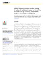 Health literacy of hospital patients using a linguistically validated Croatian version of the Newest Vital Sign screening test (NVS-HR)