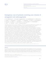 Emergency care of patients receiving non-vitamin K antagonist oral anticoagulants