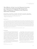 The effects of the level of physical activity on calcaneal ultrasound measurements: bone properties of medical and physical education students