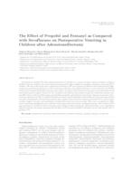 The effect of propofol and fentanyl as compared with sevoflurane on postoperative vomiting in children after adenotonsillectomy