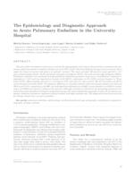 The epidemiology and diagnostic approach to acute pulmonary embolism in the university hospital 