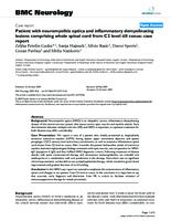 Patient with neuromyelitis optica and inflammatory demyelinating lesions comprising whole spinal cord from C2 level till conus: case report