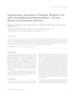 Laparoscopic operation of the hepatic hydatid cyst with intraabdominal dissemination - a case report and literature review 