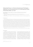 Potential error in ventriculocisternal perfusion method for determination of cerebrospinal fluid formation rate in cats 