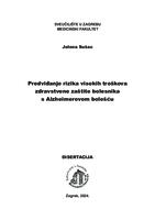Predviđanje rizika visokih troškova zdravstvene zaštite bolesnika s Alzheimerovom bolešću
