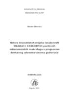 Odnos imunohistokemijske izraženosti MAGEA3 i CD86/CD163 pozitivnih intratumorskih makrofaga s prognozom duktalnog adenokarcinoma gušterače