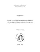 Utjecaj životnog stila na mentalno zdravlje kao prediktor rizika koronarne bolesti srca