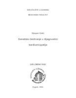 Genetsko testiranje u dijagnostici kardiomiopatija