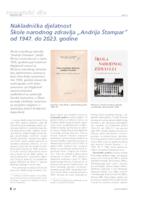 prikaz prve stranice dokumenta Nakladnička djelatnost Škole narodnog zdravlja „Andrija Štampar“ od 1947. do 2023. godine