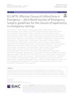 prikaz prve stranice dokumenta ECLAPTE: Effective Closure of LAParoTomy in Emergency—2023 World Society of Emergency Surgery guidelines for the closure of laparotomy in emergency settings