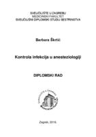 prikaz prve stranice dokumenta Kontrola infekcija u anesteziologiji