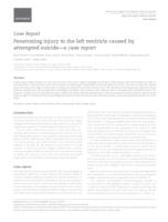 prikaz prve stranice dokumenta Penetrating injury to the left ventricle caused by attempted suicide—a case report