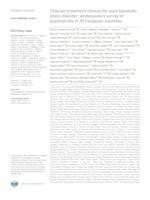 prikaz prve stranice dokumenta Clinician treatment choices for post-traumatic stress disorder: ambassadors survey of psychiatrists in 39 European countries